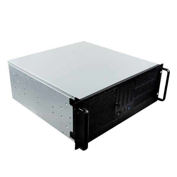 Unykach Rack Case 19´´ 4u Semi E Atx Søvfarvet Sort, Sølv