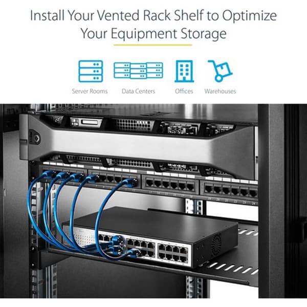 Startech Rackbakke Vented Shelf 1u 12´´ Søvfarvet