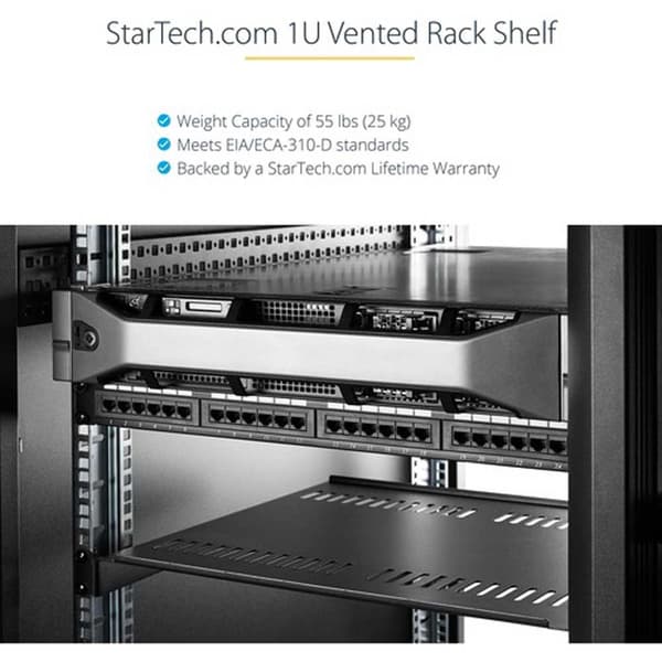 Startech Rackbakke Vented Shelf 1u 12´´ Søvfarvet