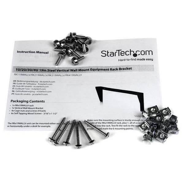 Startech Pystysuuntainen Telinekiinnike Rk419wallv Musta