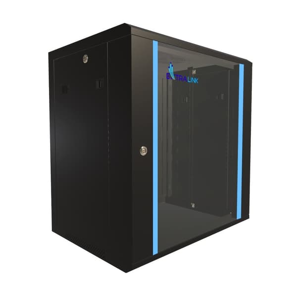 Extralink 12U 600x450 Sort | Rackskab | vægmonteret