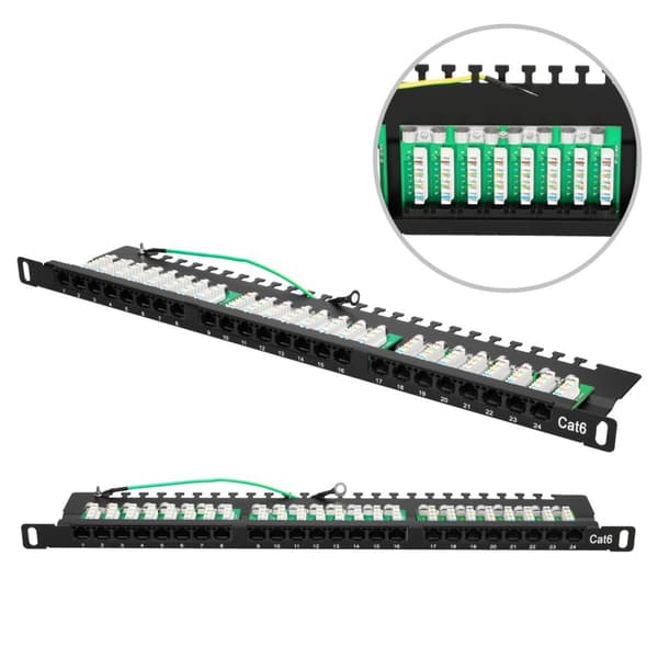 Extralink CAT6 UTP 0.5U | Patchpanel | 24 porte Sort