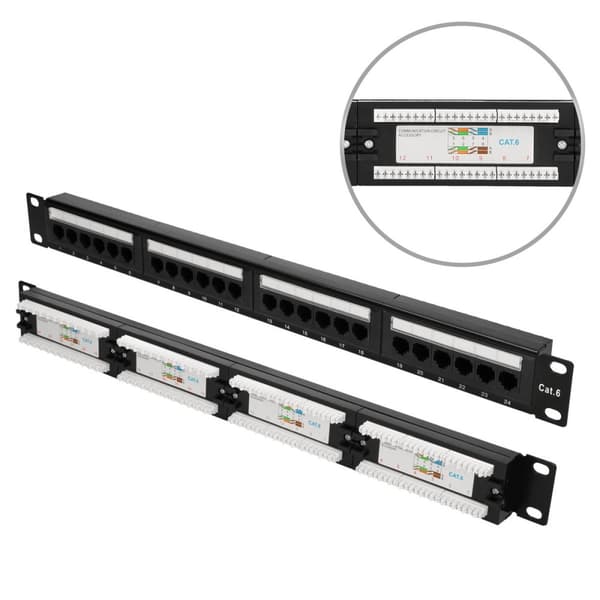 Extralink CAT6 UTP V2 | Patchpanel | 24 porte Sort