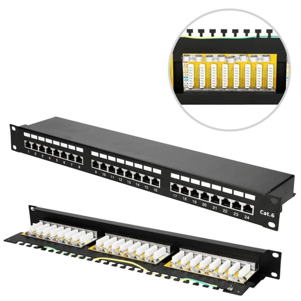 Extralink CAT6 STP V2 | Patchpanel | 24 porte Sort