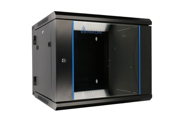 Extralink 12U 600x600 AZH Sort | Rackskab | væghængt, to-delt
