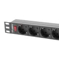 Miniatyrbillede 3 af 4: Lanberg Rack Power Strip Pdu-09f-0300-bk 1u 9 Outlets Søvfarvet