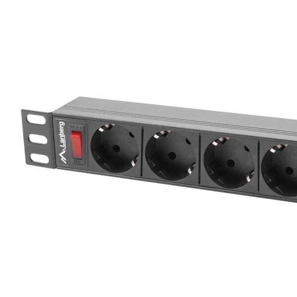 Lanberg Rack Power Strip Pdu-09f-0300-bk 1u 9 Outlets Søvfarvet
