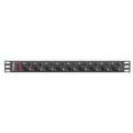 Miniatyrbillede 2 af 4: Lanberg Rack Power Strip Pdu-09f-0300-bk 1u 9 Outlets Søvfarvet