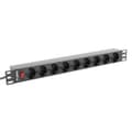Miniatyrbillede 1 af 4: Lanberg Rack Power Strip Pdu-09f-0300-bk 1u 9 Outlets Søvfarvet
