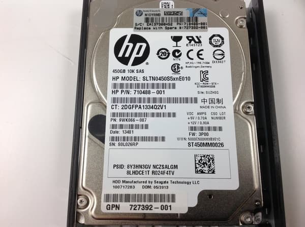 HP Hard drive SS7000 450GB 10K SFF encr sas-s 727392-001