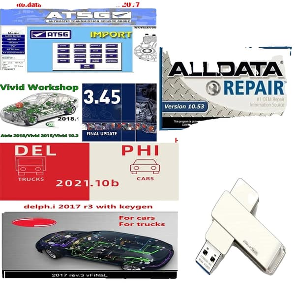 Automaattinen diagnostiikkasoftware, kattava 576GB paketti, tukee useita Windows-versioita,7 IN 1 Pehmeä linkki, Lähetä sähköpostitse