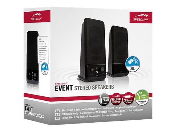 SPEEDLINK Event - Högtalare - för persondator - 5 Watt (Total) - svart