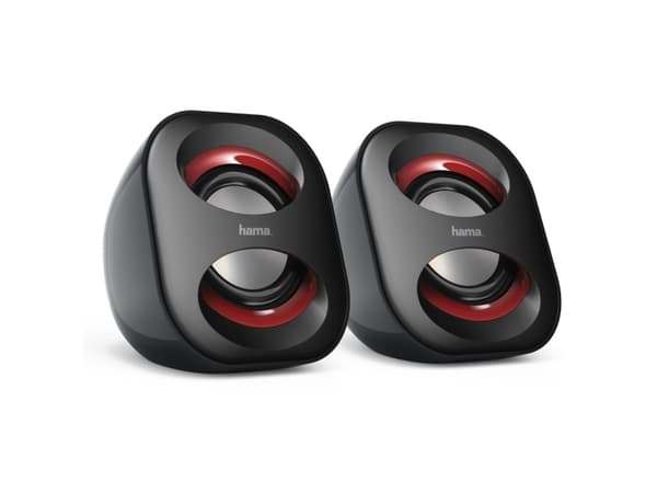 Hama Sonic Mobil 183 - Høyttalere - for PC - 3 watt (Total) - svart, rød