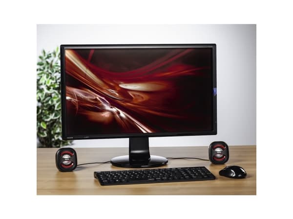 Hama Sonic Mobil 183 - Høyttalere - for PC - 3 watt (Total) - svart, rød