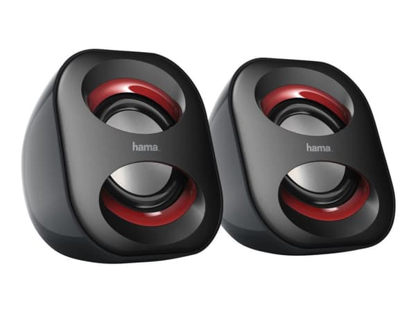 Hama Sonic Mobil 183 - Høyttalere - for PC - 3 watt (Total) - svart, rød