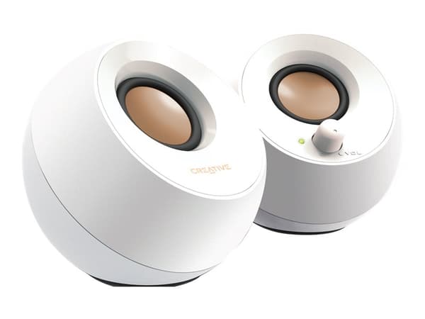 Creative Pebble - Högtalare - för persondator - 4.4 Watt (Total) - vit
