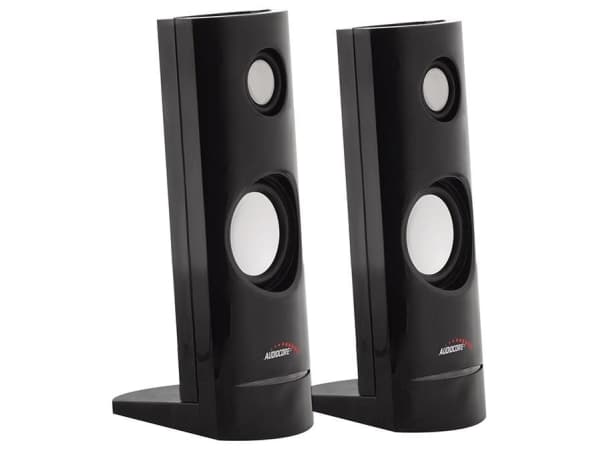 Audiocore AC860, 2-veis, 2.0 kanaler, Koblet med ledninger (ikke trådløs), 4 W, Svart