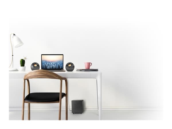 Creative Pebble Plus - Högtalarsystem - för persondator - 2.1-kanals - 8 Watt (Total) - svart