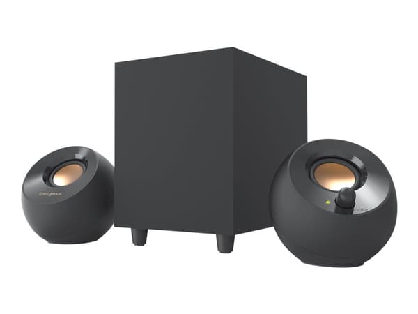 Creative Pebble Plus - Högtalarsystem - för persondator - 2.1-kanals - 8 Watt (Total) - svart