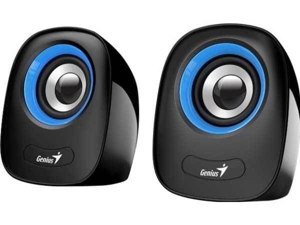 Genius SP-Q160, 2.0 kanaler, Kabel, 6 W, 150 - 20000 hz, 4 O, Svart, Blå