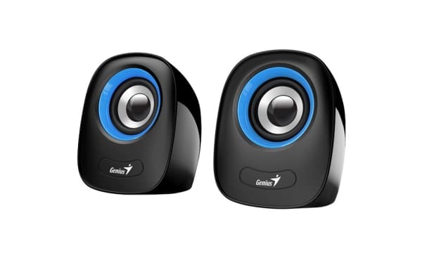 Genius SP-Q160, 2.0 kanaler, Kabel, 6 W, 150 - 20000 hz, 4 O, Svart, Blå