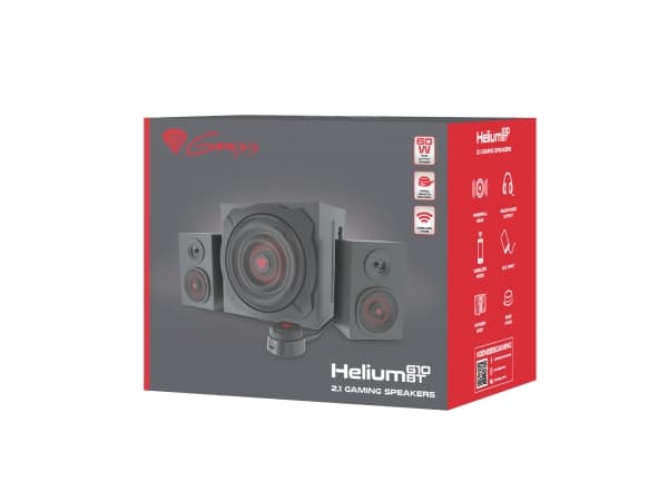 IMPAKT Helium 610BT, 2.1 kanavaa, 60 W, PC/notebook, Musta, Punainen, Puu, 1,7 m