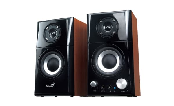 Genius 31730032400, 2-veis, 2.0 kanaler, Koblet med ledninger (ikke trådløs), 14 W, 100 - 20000 Hz, Svart, Tre
