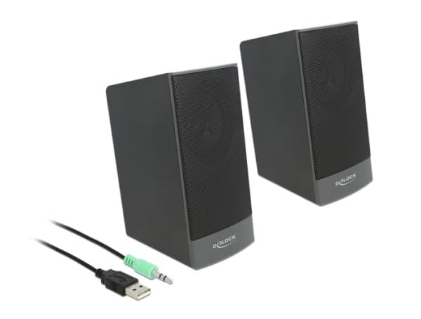 Delock - Högtalare - för persondator - 3 Watt (Total) - svart