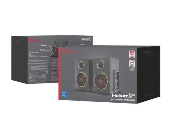 GENESIS Helium 300 BT, 2.0 kanaler, 24 W, PC /Laptop, Sort, Tre, Rotasjon