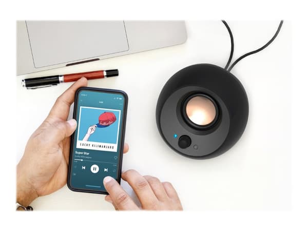 Creative Pebble V3 - Högtalare - för persondator - 2.0-kanals - trådlös - Bluetooth - USB - 8 Watt (Total) - svart
