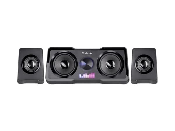 Datamaskinhøyttalere Datamaskinhøyttalere Defender-høyttalere Defender SOUNDWALL 2.1 16W USB RGB opplyst