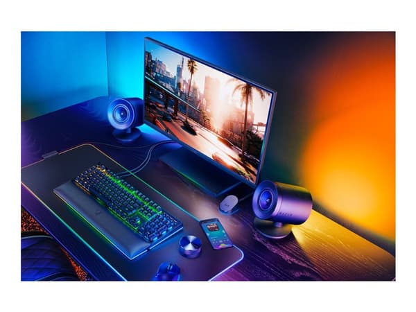 Razer Nommo V2 Pro, Koko alue, 2.1 kanavaa, Langallinen & langaton, 40 - 20000 Hz, Musta