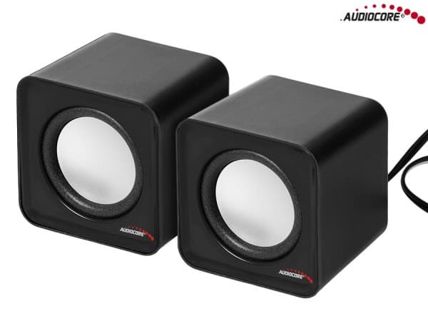 Audiocore AC870 B, 2-vägs, 2.0 kanaler, Kabel, 3 W, 200 - 20000 hz, Svart, Grå