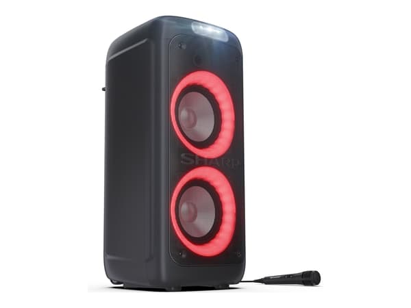 Sharp XParty Street Beat PS-949 - Selskapshøyttaler - trådløs - Bluetooth - Appstyrt - svart (grillfarge - svart)