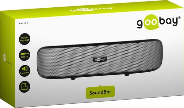 Goobay SoundBar Stereohögtalare med Plug & Play och AUX-ingång