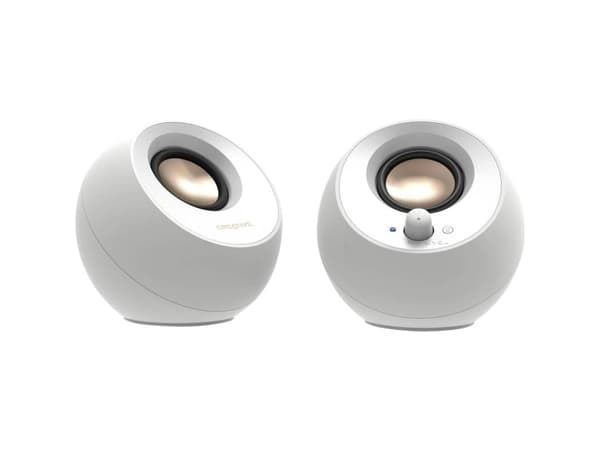 Creative Pebble V3 - Høyttalere - for PC - 2.0-kanal - trådløs - Bluetooth - USB - 8 watt (Total) - pristine white