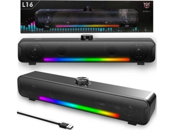 Głośnik Onikuma Onikuma L16 Głośnik Gamingowy Aux Bt 5.0 Rgb : Kolor - Czarny