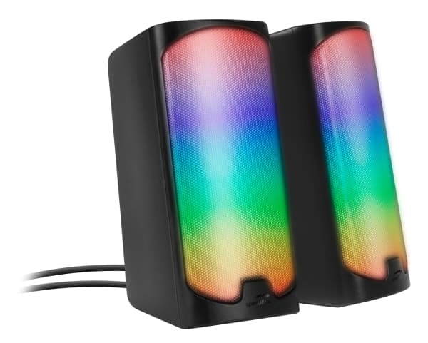 SPEEDLINK TONOS RGB, 2.0 kanaler, Ledning & Trådløs, 6 W, 100 - 20000 Hz, 4 O, Sort