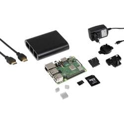 Joy-it Raspberry 3B+ BASIC SET Raspberry Pi® 3 B+ 1 GB 4 x 1.4 GHz inkl. kabinet, inkl. strømforsyning, inkl. Noobs OS, inkl. køleelement