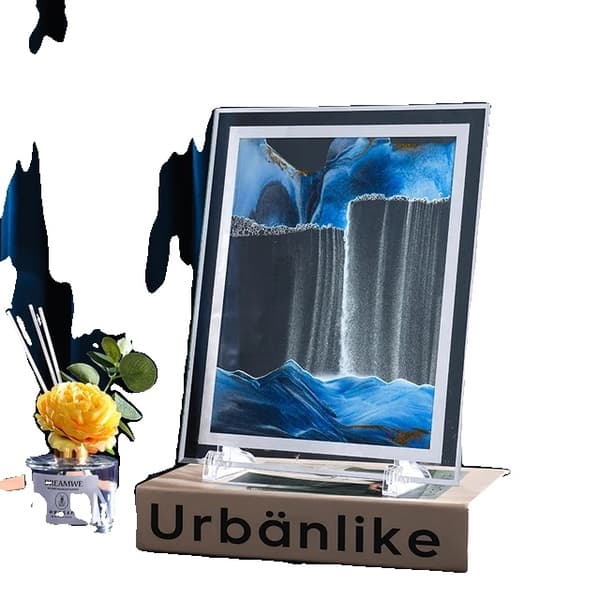 Flydende Sand Kunst, Timeglas Kunst, Hjemmeindretning Blå 2