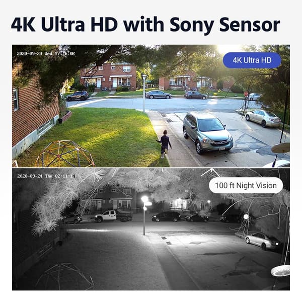Turvakamera, 8MP Ultra HD, Yökuvaus
