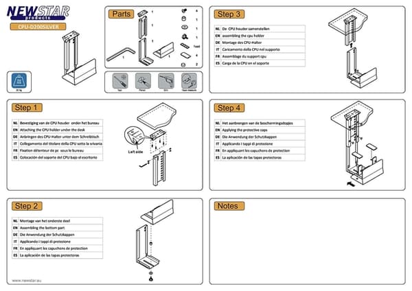 Neomounts CPU-D200SILVER CPU holder - max 30 kg - universal