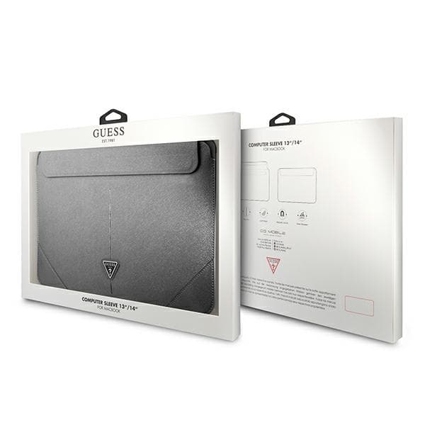 Guess Saffiano Triangle Logo Sleeve - Notebookfodral 13" / 14" (silver)