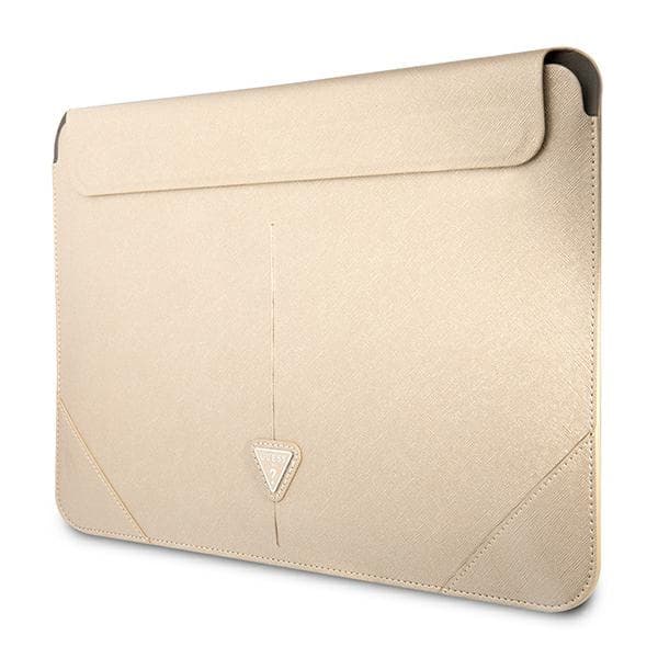 Guess Saffiano Triangle Logo Sleeve - Notebook taske 13" / 14" (beige)