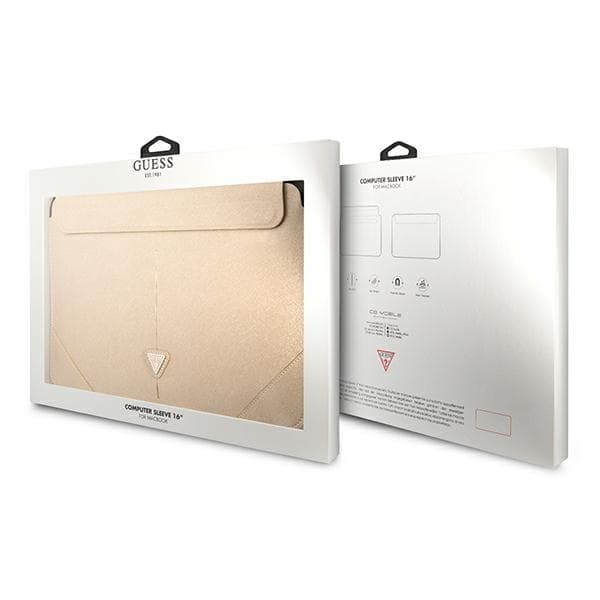 Guess Saffiano Triangle Logo Sleeve - 16" notebook-etui (beige)