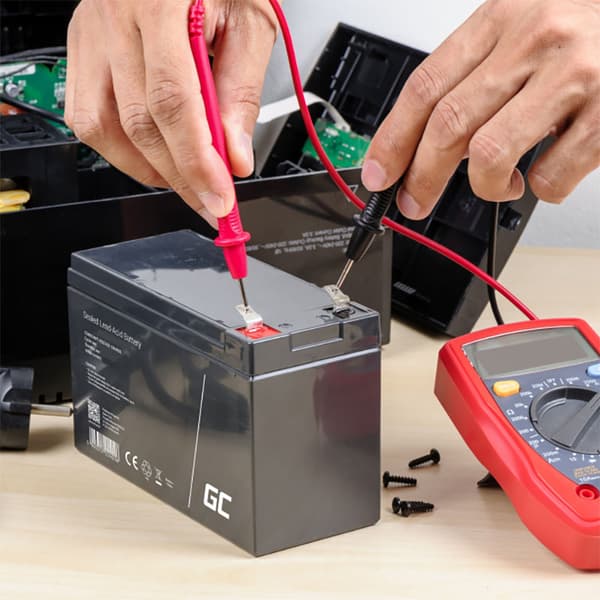 Green Cell - AGM VRLA 12V 7,2Ah vedligeholdelsesfrit batteri til alarmsystem, kasseapparat, legetøj