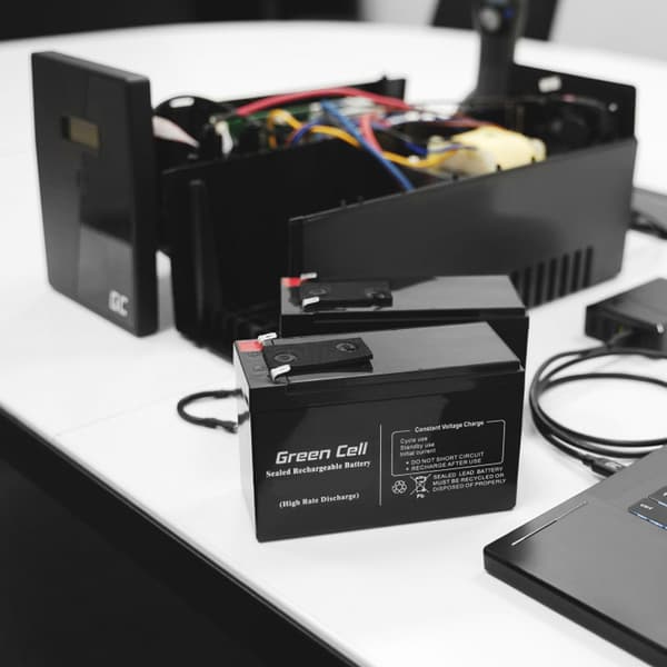Green Cell - AGM VRLA 12V 7,2Ah vedligeholdelsesfrit batteri til alarmsystem, kasseapparat, legetøj