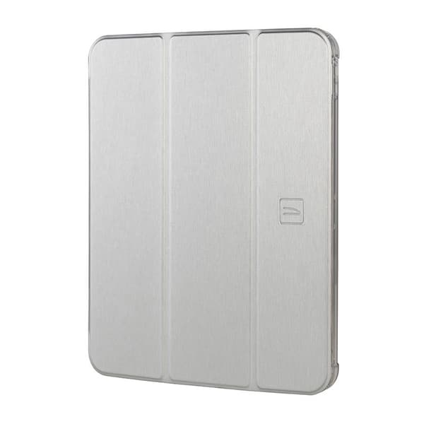 Tucano Satin-etui – etui til iPad 10,9" (2022) m/magnet & stand up med Apple Pencilholder (sølv)