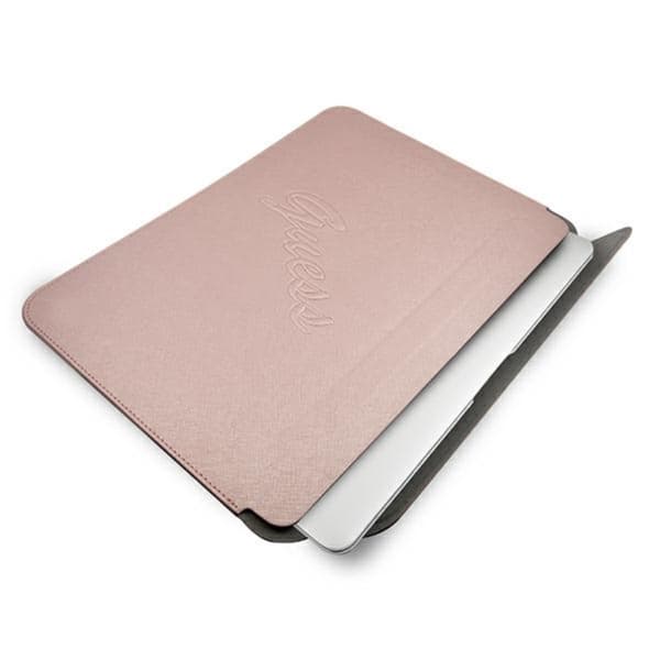 Guess Saffiano Script Computer Sleeve - 13" kannettavan tietokoneen kotelo (vaaleanpunainen)
