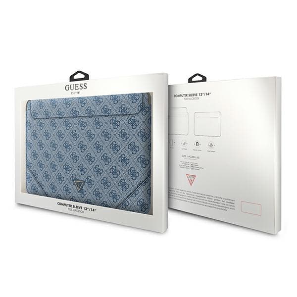 Guess 4G Uptown Triangle Logo Sleeve - kannettavan tietokoneen kotelo 13" / 14" (sininen)